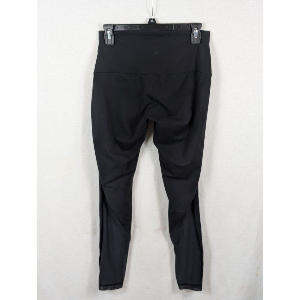 Lululemon High Waisted Mesh Calf Leggings Black Women's Size 8 - Picture 5 of 13